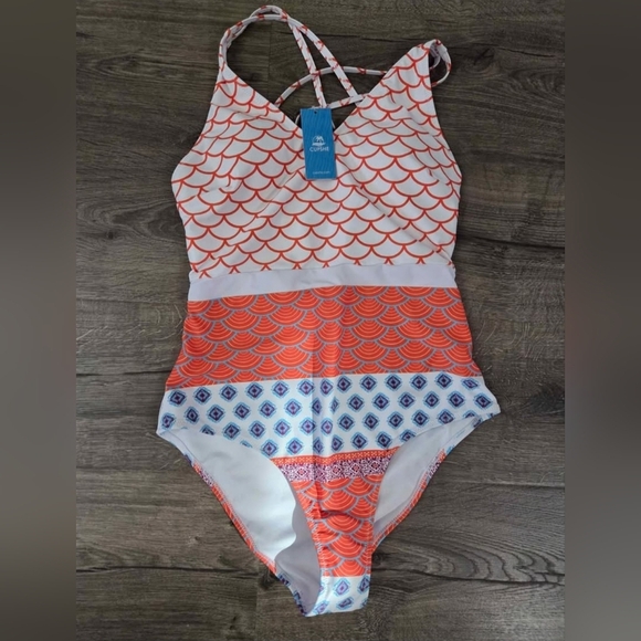 Women's geo print scoop neck swimsuit size S by Cupshe NWT - Picture 1 of 6
